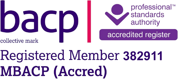 BACP Accredited Member badge demonstrating professional qualifications in counselling and psychotherapy
